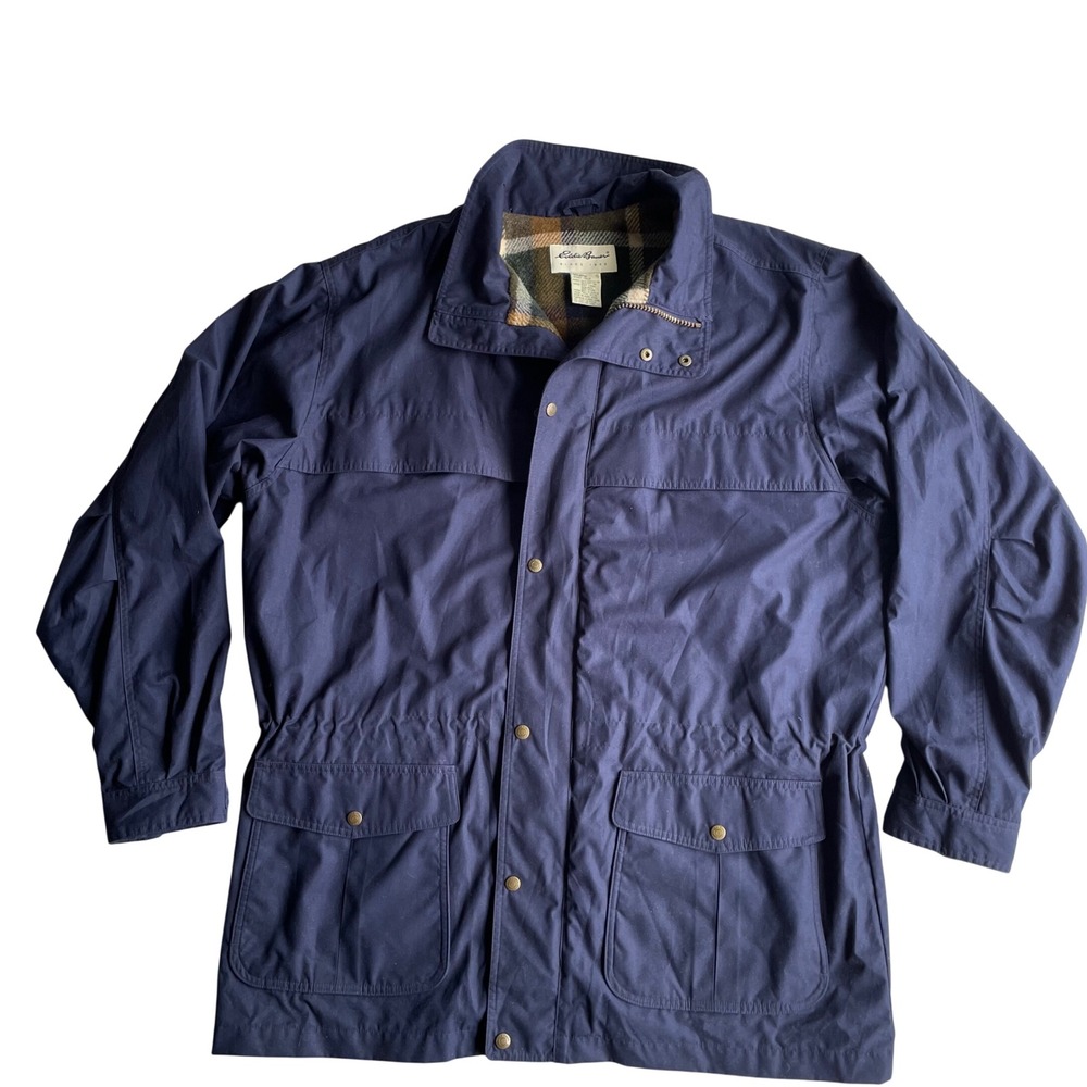 Eddie Bauer Tall Mens XL Navy Wool Lined Mountain Parka Jacket vintage Classic